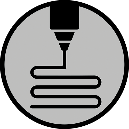 Icon that represents additive manufacturing/3D printing